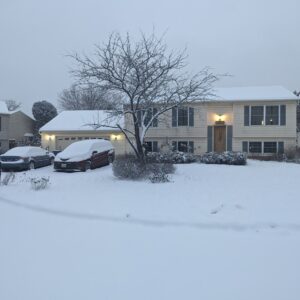 Snow Before New deck, siding, and home addition installed on Fairfax home