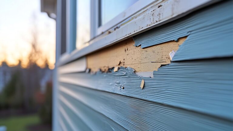 Siding that is damaged.